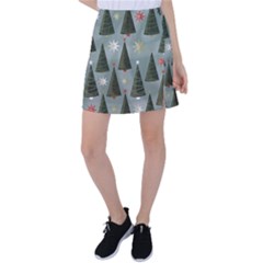 Christmas Trees Pattern Wallpaper Tennis Skirt by Pakjumat