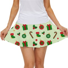 Festive Background Holiday Background Women s Skort by Pakjumat