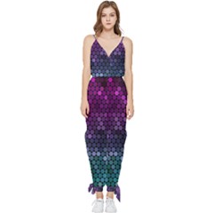 Digital Abstract Party Event Sleeveless Tie Ankle Chiffon Jumpsuit by Pakjumat