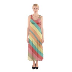 Pattern Design Abstract Pastels Sleeveless Maxi Dress by Pakjumat