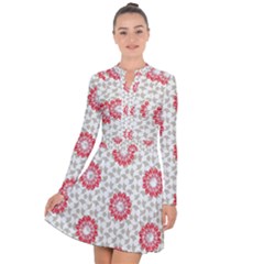 Print Pattern Fashion Background Long Sleeve Panel Dress by Pakjumat