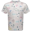 Spaceship Pattern Star Men s Cotton T-Shirt View1