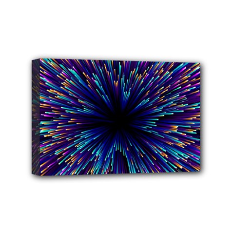 Abstract Beam Blast Mini Canvas 6  X 4  (stretched) by Pakjumat