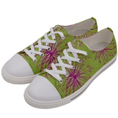 Dandelion Flower Background Nature Flora Drawing Women s Low Top Canvas Sneakers by Pakjumat