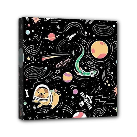 Animals Galaxy Space Mini Canvas 6  X 6  (stretched) by Pakjumat