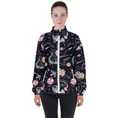 Animals Galaxy Space Women s High Neck Windbreaker by Pakjumat