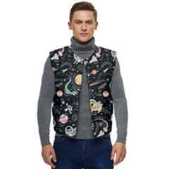 Animals Galaxy Space Men s Button Up Puffer Vest	 by Pakjumat