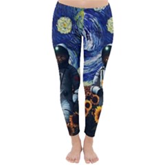 Starry Surreal Psychedelic Astronaut Space Classic Winter Leggings by Pakjumat