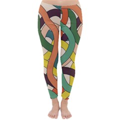 Snake Stripes Intertwined Abstract Classic Winter Leggings by Pakjumat