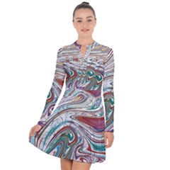 Abstract Background Ornamental Long Sleeve Panel Dress by Pakjumat