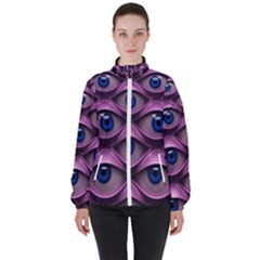 Artistic Eye Psychedelic Women s High Neck Windbreaker by Modalart