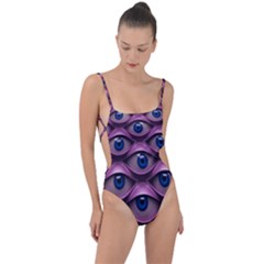 Artistic Eye Psychedelic Tie Strap One Piece Swimsuit by Modalart