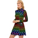 3d Psychedelic Shape Circle Dots Color Long Sleeve Velour Longline Dress View2