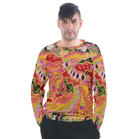 Fantasy Psychedelic Surrealism Trippy Men s Long Sleeve Raglan T-shirt by Modalart