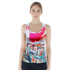 Artistic Psychedelic Art Racer Back Sports Top by Modalart