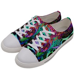 Psychedelic Blacklight Drawing Shapes Art Women s Low Top Canvas Sneakers by Modalart