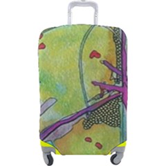 Green Peace Sign Psychedelic Trippy Luggage Cover (large) by Modalart