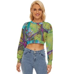 Green Peace Sign Psychedelic Trippy Lightweight Long Sleeve Sweatshirt by Modalart