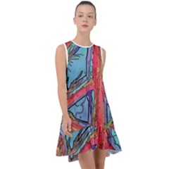 Hippie Peace Sign Psychedelic Trippy Frill Swing Dress by Modalart