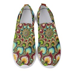 Colorful Psychedelic Fractal Trippy Women s Slip On Sneakers by Modalart