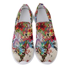 Valentine s Day Heart Artistic Psychedelic Women s Slip On Sneakers by Modalart