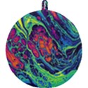 Color Colorful Geoglyser Abstract Holographic Round Trivet View1