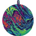 Color Colorful Geoglyser Abstract Holographic Round Trivet View2