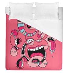 Big Mouth Worm Duvet Cover (queen Size) by Dutashop