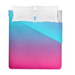 Blue Pink Purple Duvet Cover Double Side (full/ Double Size) by Dutashop