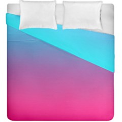 Blue Pink Purple Duvet Cover Double Side (king Size) by Dutashop