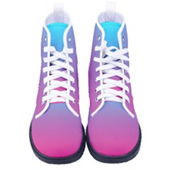 Blue Pink Purple Women s High-top Canvas Sneakers by Dutashop