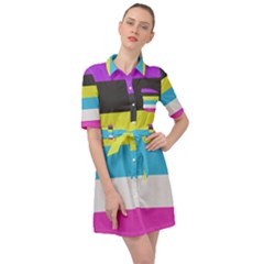 Bigender Flag Copy Belted Shirt Dress by Dutashop