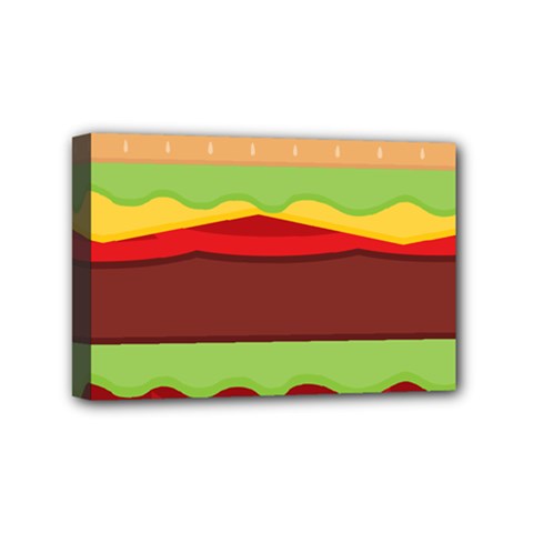 Cake Cute Burger Mini Canvas 6  X 4  (stretched) by Dutashop