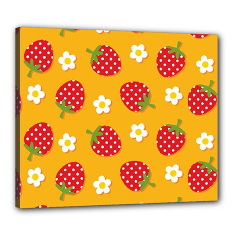 Strawberry Canvas 24  X 20  (stretched) by Dutashop