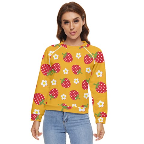 Strawberry Women s Long Sleeve Raglan T-shirt by Dutashop