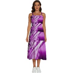 Purple Abstract Merry Christmas Xmas Pattern Sleeveless Shoulder Straps Boho Dress by Sarkoni