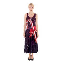 Christmas Lollipop Bowknot Celebrations Sleeveless Maxi Dress by Sarkoni