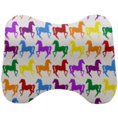 Colorful Horse Background Wallpaper Head Support Cushion by Amaryn4rt