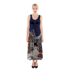 Christmas Landscape Sleeveless Maxi Dress by Sarkoni