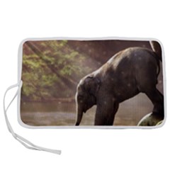 Baby Elephant Watering Hole Pen Storage Case (m) by Sarkoni