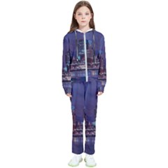 Frankfurt City Skyline Skyscraper Kids  Tracksuit by Sarkoni