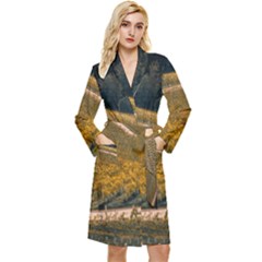 Vineyard Agriculture Farm Autumn Long Sleeve Velvet Robe by Sarkoni