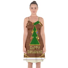 Art Deco Holiday Card Ruffle Detail Chiffon Dress by Amaryn4rt