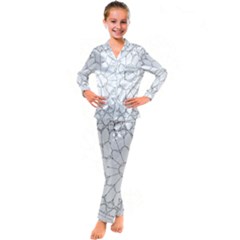 Roses Stained Glass Kids  Satin Long Sleeve Pajamas Set by Amaryn4rt