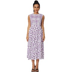 Maze Lost Confusing Puzzle Sleeveless Round Neck Midi Dress by Amaryn4rt