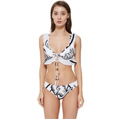 Mammoth Elephant Strong Low Cut Ruffle Edge Bikini Set by Amaryn4rt