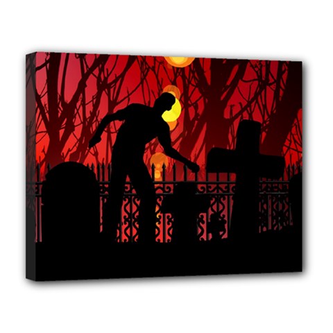 Horror Zombie Ghosts Creepy Canvas 14  X 11  (stretched) by Amaryn4rt