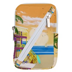 Vector Graphic Clipart Beach House Belt Pouch Bag (small) by Sarkoni