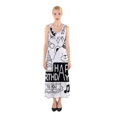 Happy Birthday Celebration Party Sleeveless Maxi Dress by Sarkoni