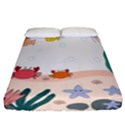 Cartoon Marine Life Marine Drawing Fitted Sheet (California King Size) View1